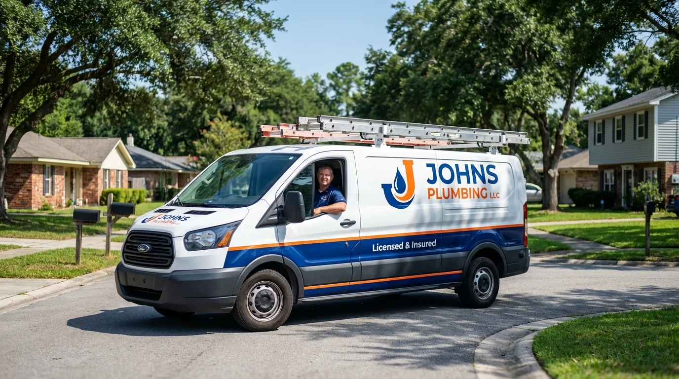 Johns Plumbing LLC service van in Laytonville, CA
