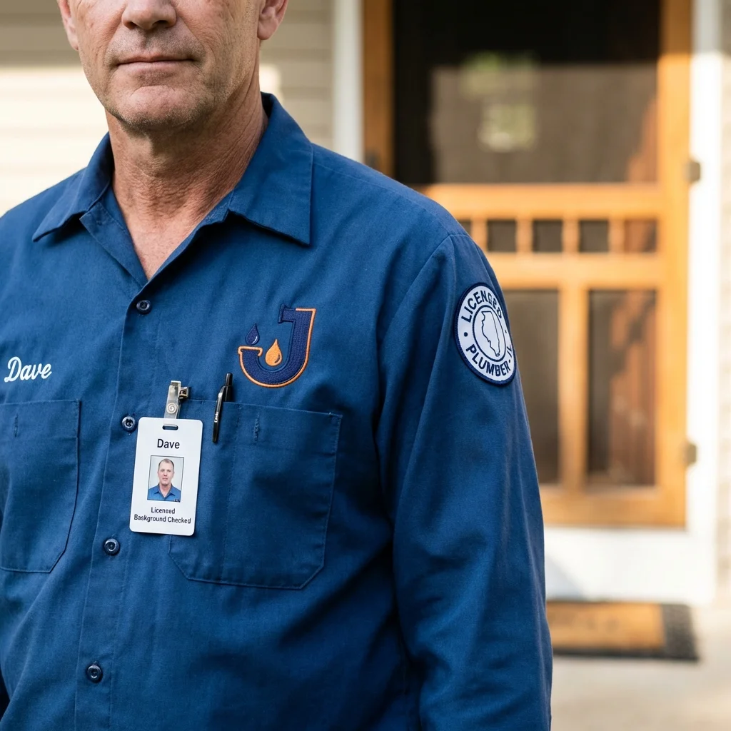 Licensed plumber showing ID badge in Laytonville, CA