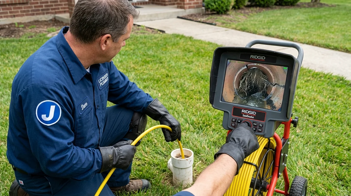 Sewer camera inspection being performed by Johns Plumbing LLC in Laytonville